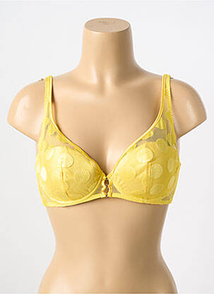 Soutien-gorge broderie haut soutien-gorge moulé jaune IMPLICITE femme