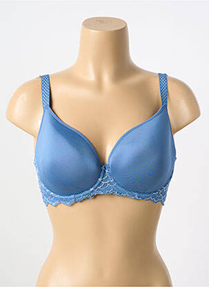 Soutien-gorge effet matière satinée haut soutien-gorge moulé bleu SIMONE PERELE femme