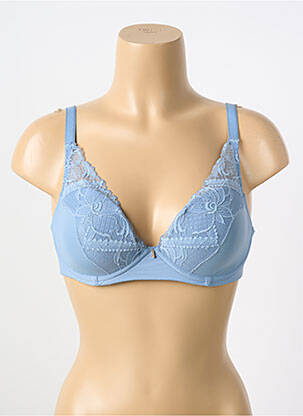 Soutien-gorge tissage dentelle haut soutien-gorge moulé bleu CHANTELLE femme