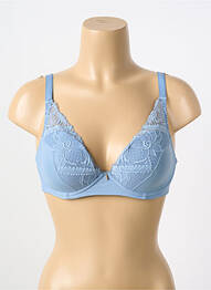 Soutien-gorge tissage dentelle haut soutien-gorge moulé bleu CHANTELLE femme