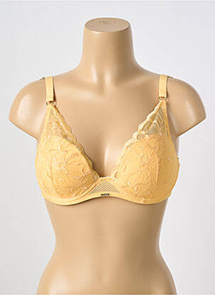 Soutien-gorge effet matière satinée haut soutien-gorge moulé jaune CHANTELLE femme