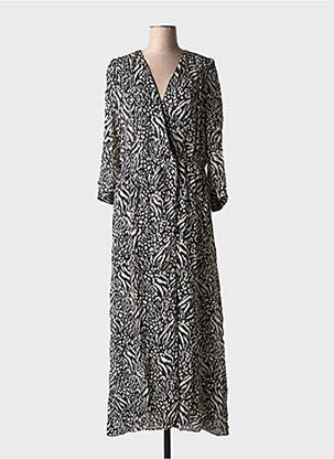 Robe longue manches longues manches longues noir SEE U SOON femme