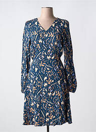 Robe mi-longue imprimé fantaisie manches longues bleu B.YOUNG femme