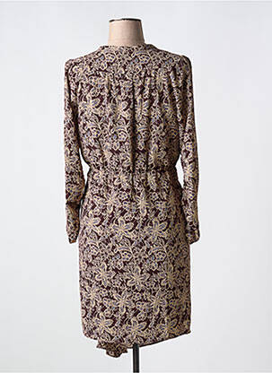 Robe mi-longue imprimé fantaisie manches longues rouge SEE U SOON femme