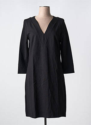Robe mi-longue manches longues manches longues noir ÉTYMOLOGIE femme