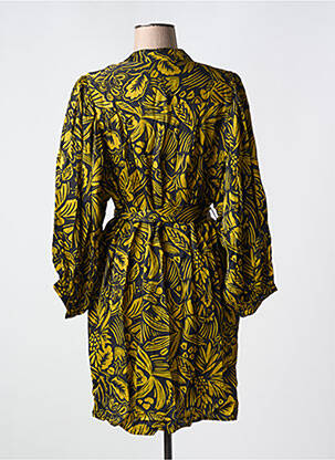 Robe courte manches longues manches longues jaune SEE U SOON femme