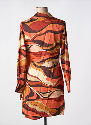 Robe courte manches longues manches longues orange SEE U SOON femme