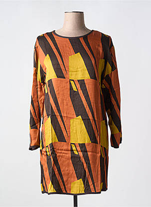 Robe courte manches longues manches longues orange MÊME ROAD femme