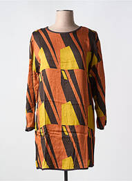 Robe courte manches longues manches longues orange MÊME ROAD femme