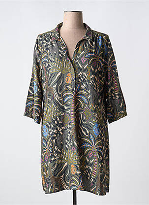 Robe courte manches 3/4 manches 3/4 vert RUE DES ABBESSES femme