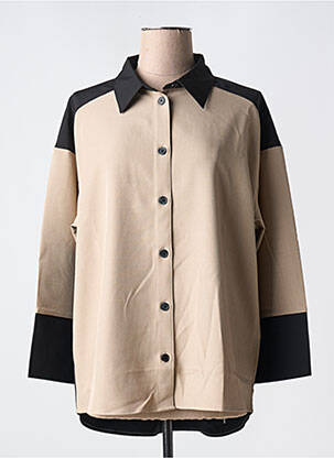 Chemisier coupe droite manches longues beige B.YOUNG femme