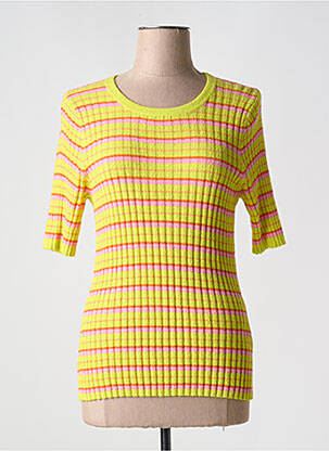 Pull coupe cintrée manches courtes jaune KING LOUIE femme