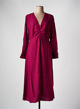 Robe mi-longue manches longues manches longues violet ANGE femme