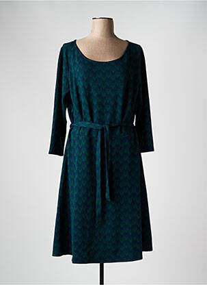 Robe mi-longue coupe évasée manches longues vert KING LOUIE femme