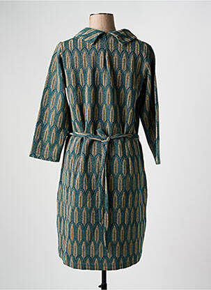 Robe mi-longue imprimé fantaisie manches longues vert KING LOUIE femme