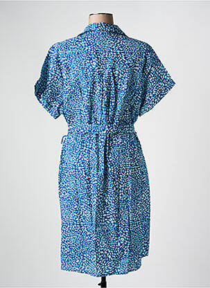 Robe mi-longue imprimé fantaisie manches courtes bleu ÉTYMOLOGIE femme