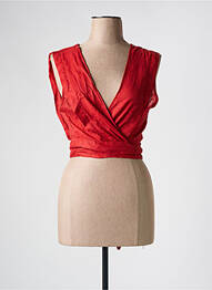 Top coupe cintrée sans manche orange THE KORNER femme
