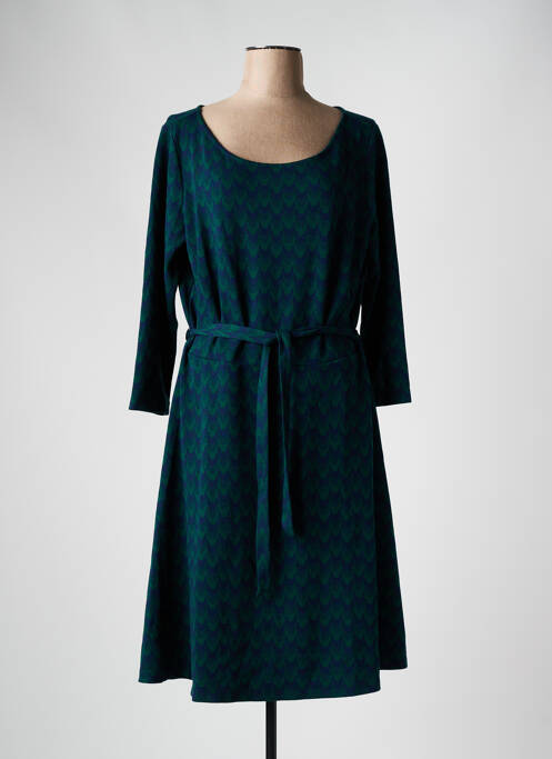 Robe mi-longue imprimé fantaisie manches longues vert KING LOUIE femme