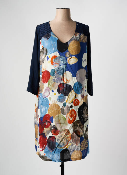 Robe mi-longue bleu ZELI pour femme