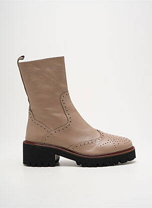 Bottines/boots matière lisse talon de 4 à 6cm beige JHAY femme