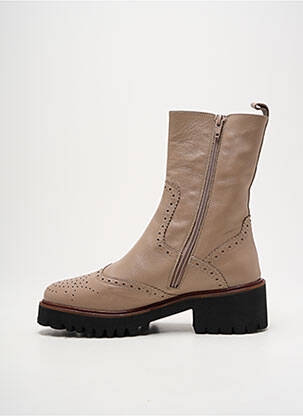 Bottines/boots matière lisse talon de 4 à 6cm beige JHAY femme