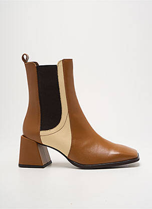 Bottines/boots matière lisse talon de 4 à 6cm marron WONDERS femme