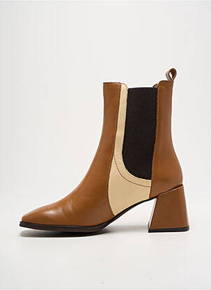 Bottines/boots matière lisse talon de 4 à 6cm marron WONDERS femme
