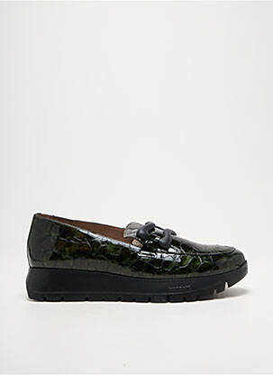 Mocassins tissage satiné talon de 4 à 6cm vert WONDERS femme