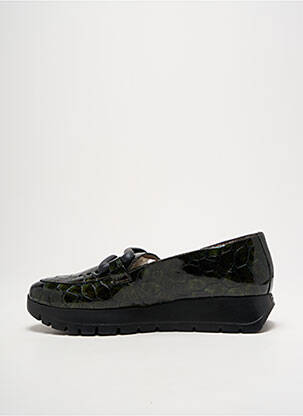 Mocassins tissage satiné talon de 4 à 6cm vert WONDERS femme