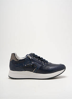 Baskets matière lisse talon de 4 à 6cm bleu NERO GIARDINI femme