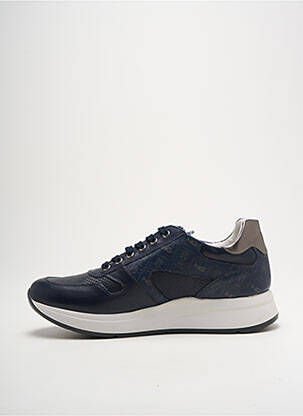 Baskets matière lisse talon de 4 à 6cm bleu NERO GIARDINI femme