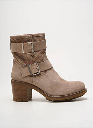 Bottines/boots nubuck talon de 7 à 9cm beige PAOYAMA femme