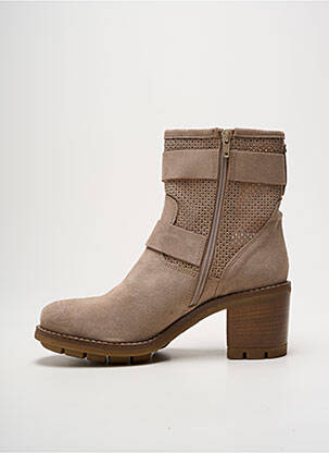 Bottines/boots nubuck talon de 7 à 9cm beige PAOYAMA femme