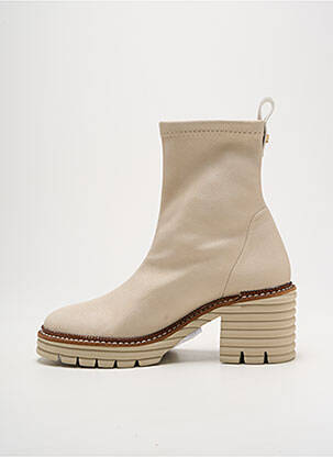 Bottines/boots matière lisse talon de 4 à 6cm beige PEDRO MIRALLES femme