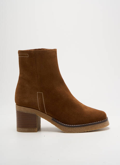 Bottines/boots nubuck talon de 4 à 6cm marron JHAY femme