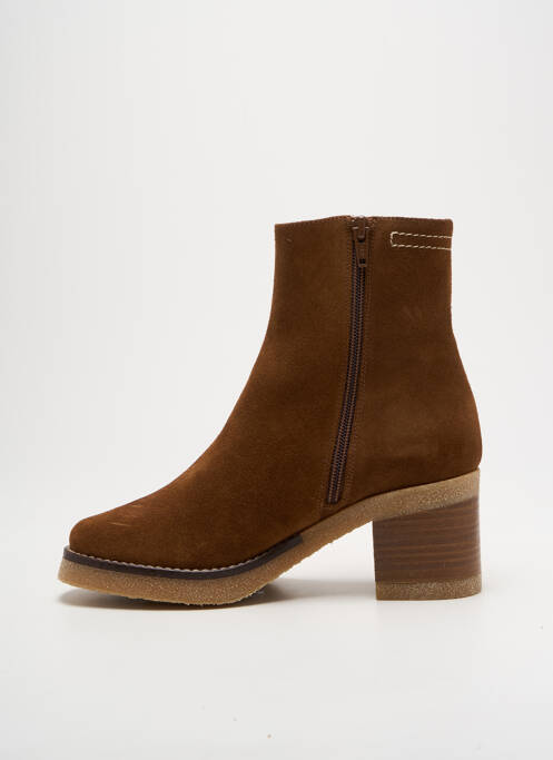 Bottines/boots nubuck talon de 4 à 6cm marron JHAY femme