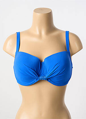 Haut de maillot de bain stretch haut triangles bleu ANTIGEL femme