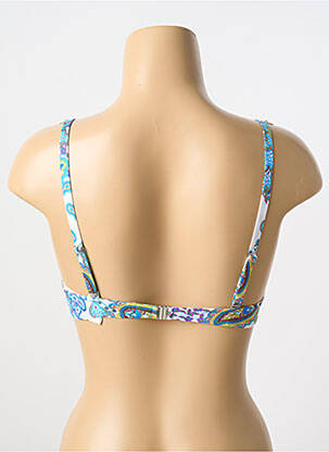 Haut de maillot de bain stretch haut soutien-gorge push-up bleu ANTIGEL femme