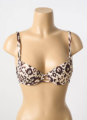 Haut de maillot de bain stretch haut soutien-gorge push-up beige ANTIGEL femme