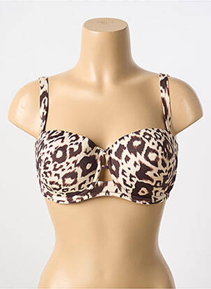 Haut de maillot de bain stretch haut soutien-gorge moulé beige ANTIGEL femme