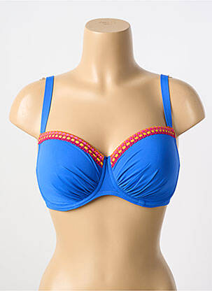 Haut de maillot de bain stretch haut soutien-gorge moulé bleu ANTIGEL femme