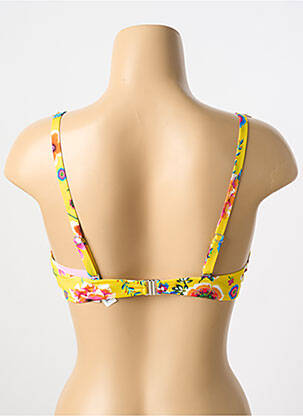 Haut de maillot de bain stretch haut soutien-gorge push-up jaune ANTIGEL femme
