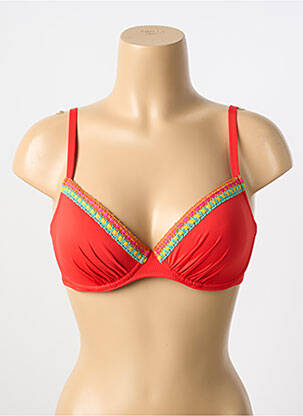 Haut de maillot de bain stretch haut triangles rouge ANTIGEL femme
