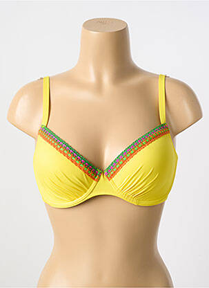Haut de maillot de bain stretch haut triangles jaune ANTIGEL femme