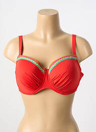 Haut de maillot de bain stretch haut soutien-gorge moulé rouge ANTIGEL femme