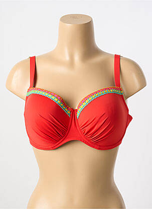 Haut de maillot de bain stretch haut soutien-gorge moulé rouge ANTIGEL femme