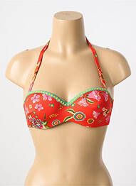 Haut de maillot de bain stretch haut soutien-gorge moulé orange ANTIGEL femme
