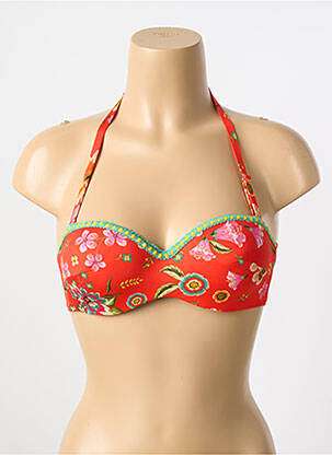 Haut de maillot de bain stretch haut soutien-gorge moulé orange ANTIGEL femme