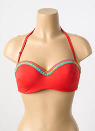 Haut de maillot de bain stretch haut triangles rouge ANTIGEL femme