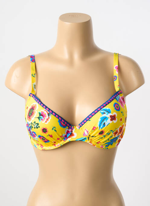 Haut de maillot de bain jaune ANTIGEL pour femme